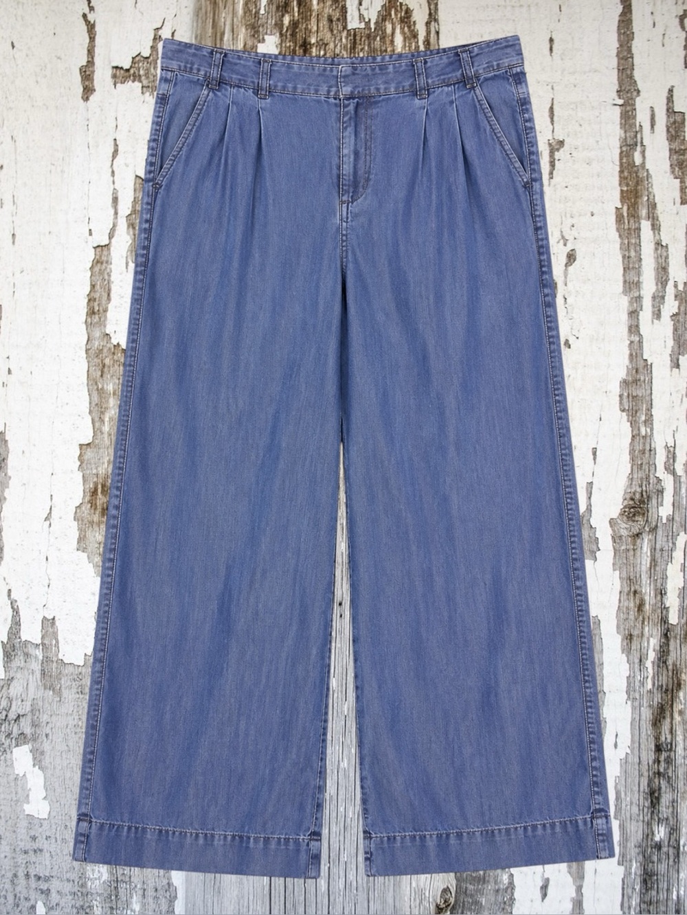Coldwater Creek Classic Casual Boho Coastal Lyocell Denim Wide Leg Pants 10P